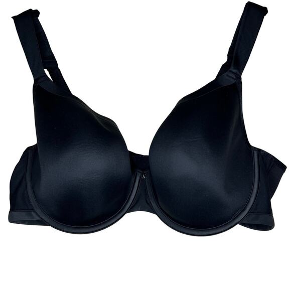 Cacique Lane Bryant Bra 44C Black Underwire Lined Full Coverage Molded Mesh Back - Picture 1 of 9
